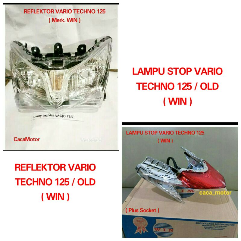 REFLEKTOR  WIN + LAMPU STOP WIN VARIO TECHNO 125 OLD / 2013 -2015 ( 1 SET )