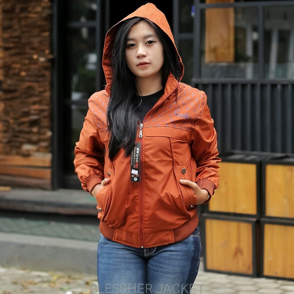 Jaket Sailor Wanita Zipper / Jaket Parasut Ritsleting Wanita Terbaru model Sailor Jepang / Jaket Parasut Trendy Wanita Terlaris / Jaket Wanita Size M L XL XXL