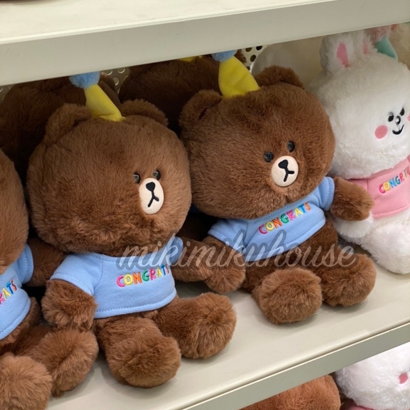 BROWN CONY 10TH ANNIVERSARY BIRTHDAY DOLL. LINE KOREA BONEKA 10 COUPLE OFFICIAL ORI PLUSH TOY BT21