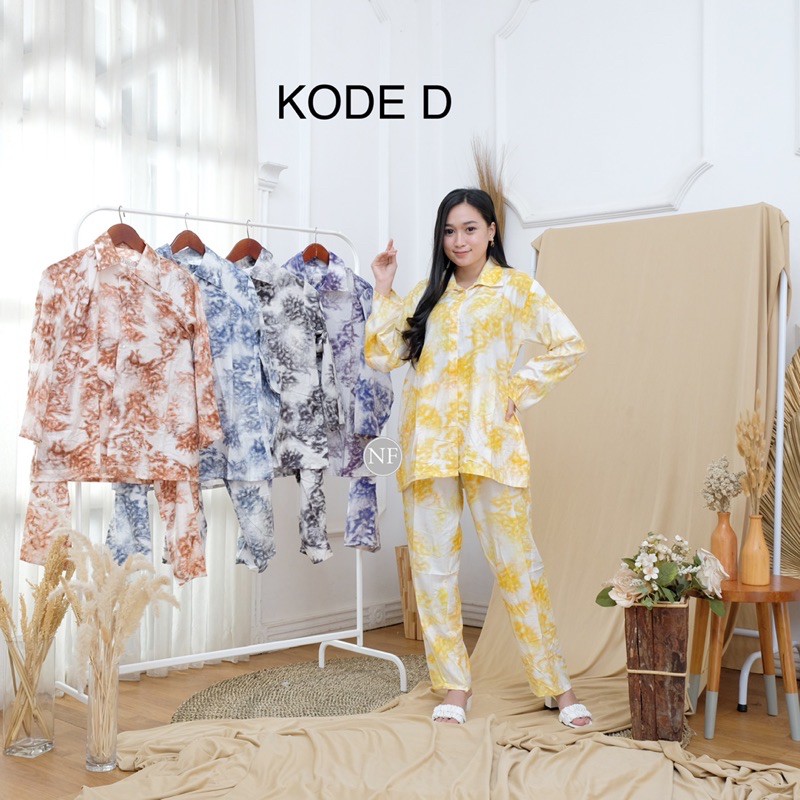 Dena One Set setelan Tie Dye Tye Die Stelan Awan Bercak Busui Allsize dan Jumbo