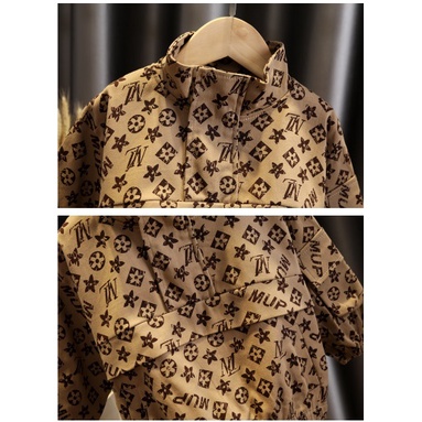 Baju Setelan Anak Cowok Lengan Panjang CELANA JOGER Impor PREMIUM QUALITY- COKLAT LV