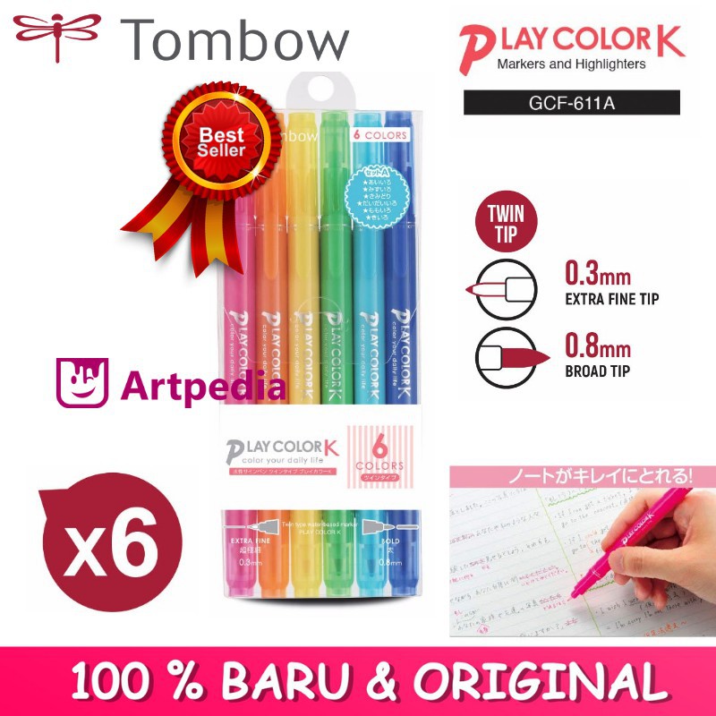 

Tombow Play Color K Set 6-A (GCF-611A) Marking Pen Play Colour K (Play Colour Double Point)