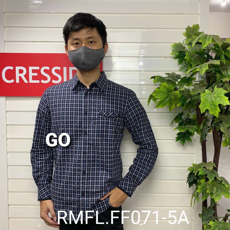 gos  CRESSIDA KEMEJA PRIA SLIMFIT Kemeja Casual Kemeja Lengan Panjang