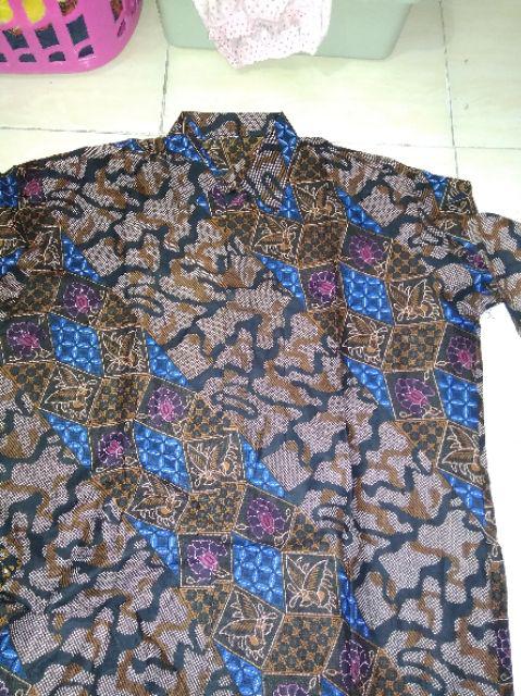 Asifa Batik Hrb026 Kenongo Kemeja Tosca Pendek Pekalongan Padi M L Xl Sogan Tulis Halus Kemeja Batik