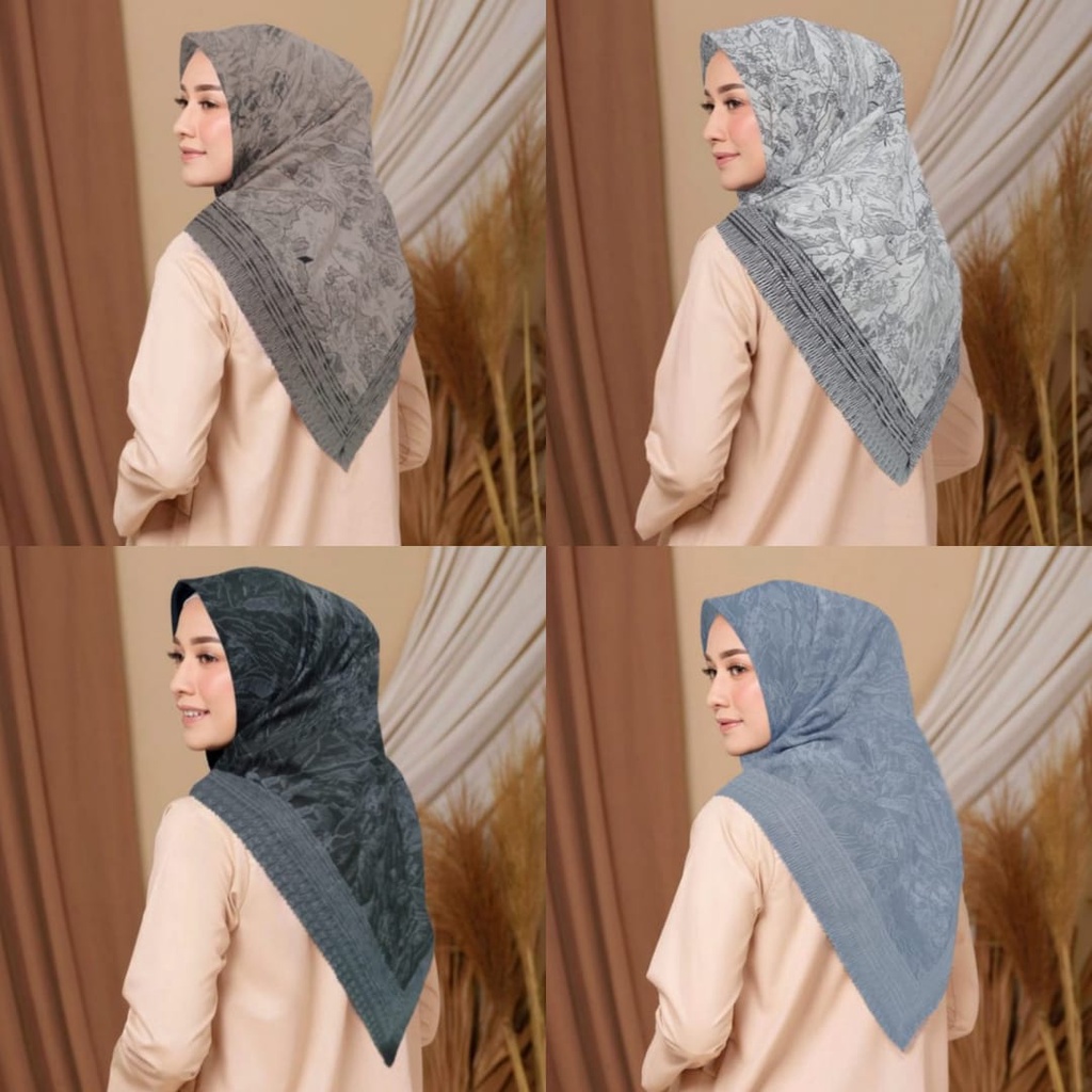 Terbaru !! Hijab Voal Segiempat Motif Scene  Series Kerudung Segiempat Motif Jilbab Instan Jilbab Voal