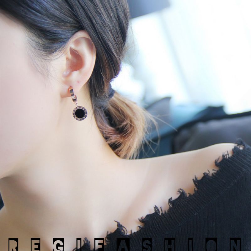 { Bayar Ditempat } Anting Titanium Wanita Gantung Mata Hitam / Anting Titanium Wanita Asli Import / Anting Wanita Model Terbaru