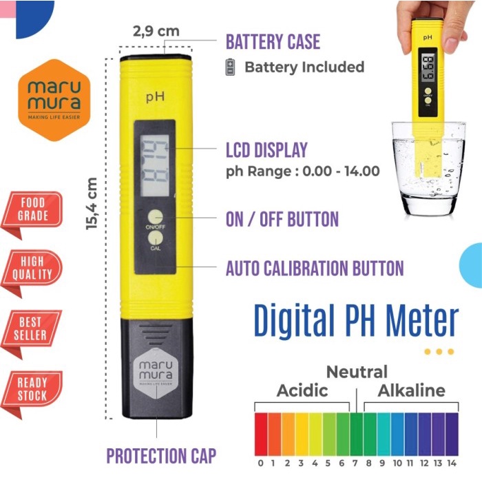 PH Meter AIR DIGITAL Asam Netral Basa Akurat TESTER PH  ALAT PENGUKUR KEASAMAN CAIRAN