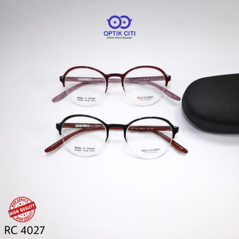 FRAME KACAMATA HALF BULAT RED CHERRY 4027 ORIGINAL