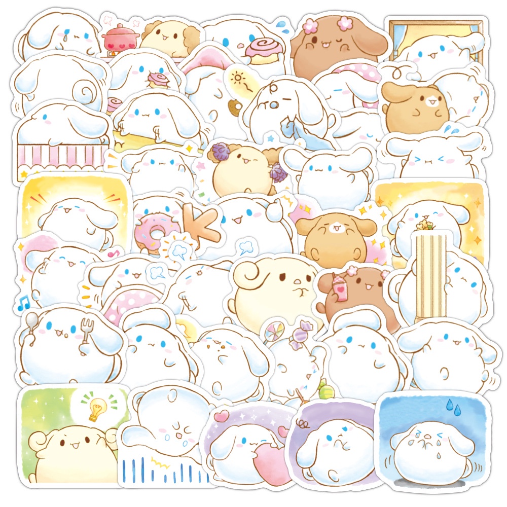 40 lembar Cinnamoroll babycinnamoroll stiker kartun besar telinga Anjing Jurnal bahan Telepon lucu k