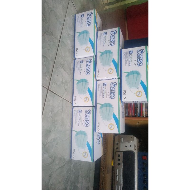 masker sense tebal 1 box isi 50pc masker ada embos sense