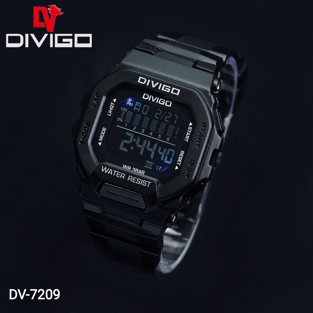 Jam Tangan Digital Pria DV-7209 Water Resistant 3ATM GARANSI