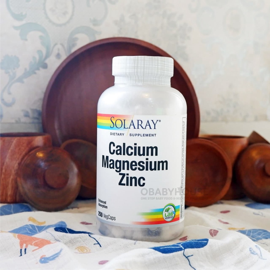 Solaray Calcium Magnesium Zinc - 250 Veg Caps