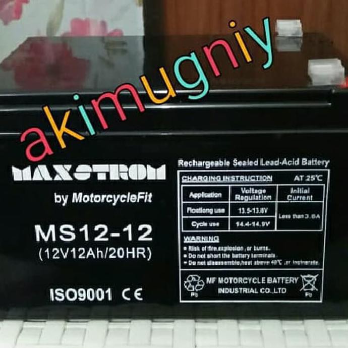 aki baterai kering vrla mf 12ah 12v sepeda listrik mainan ups gs yuasa