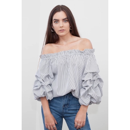 HELLO PARRY Donna Off Shoulder Ruffles Top