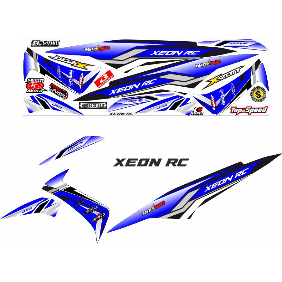 STRIPING VARIASI YAMAHA MOTOR XEON RC / XEON KARBU MOTIF RACING VARIASI STIKER XEON OLD 2010 STIKER