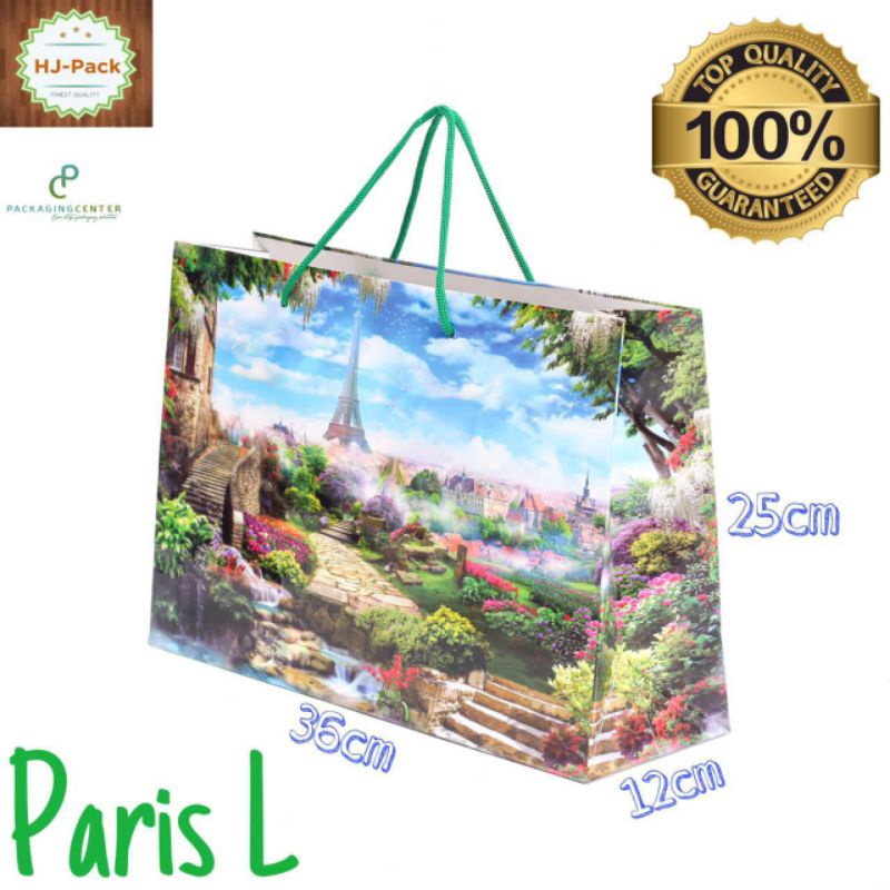 

(MEWAH)Goodiebag PARIS L 36x12x25 paperbag besar/eiffel/unik/luxurry bag/tas belanja