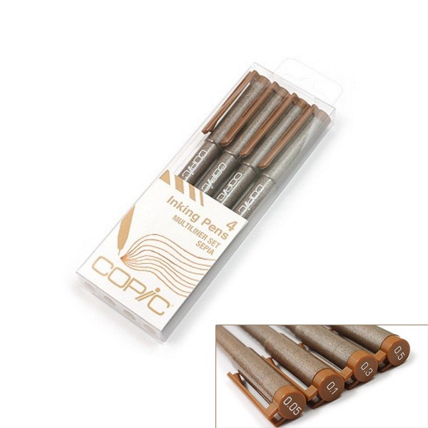 

Copic Multiliner Pen - Sepia - 4 Pen Set