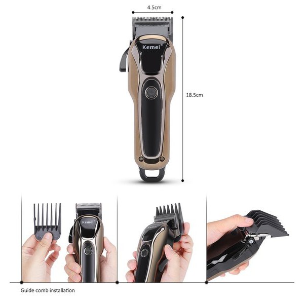 Original KEMEI Alat Cukur Rambut Turbo Hair Clipper Cordless KM-1990