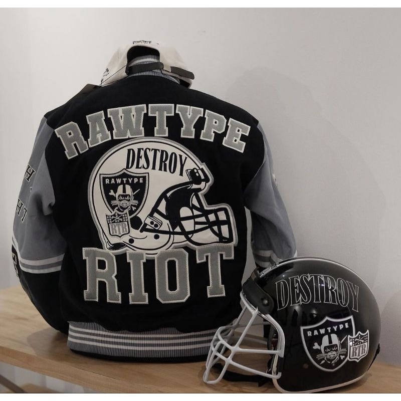 JACKET VARSITY VOLTZ RAW TYPE RIOT X RIDERS AND RULES ORIGINAL TEAM RAWTYPE RTR RNR LIMITED EDITION