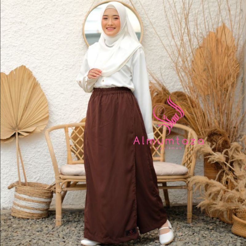 Rok celana wolfis woolpeach luxury | rok celana kantor | rok celana santai dan formal - Almumtaza Muslimah