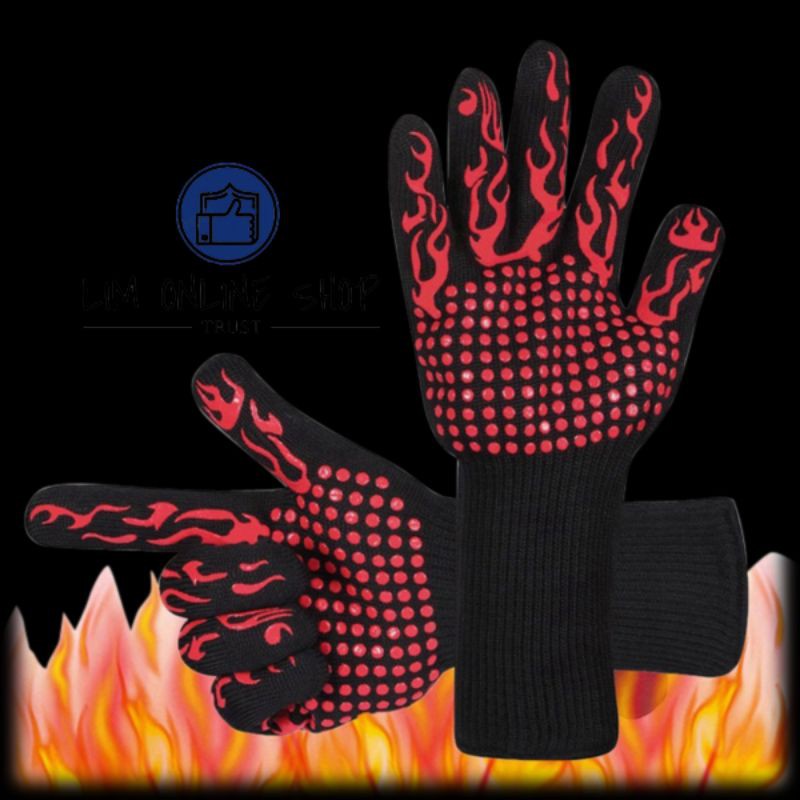 Sarung Tangan Tahan Anti Panas Oven Anti Slip Gloves Heat Resistant 500 Derajat High Quality