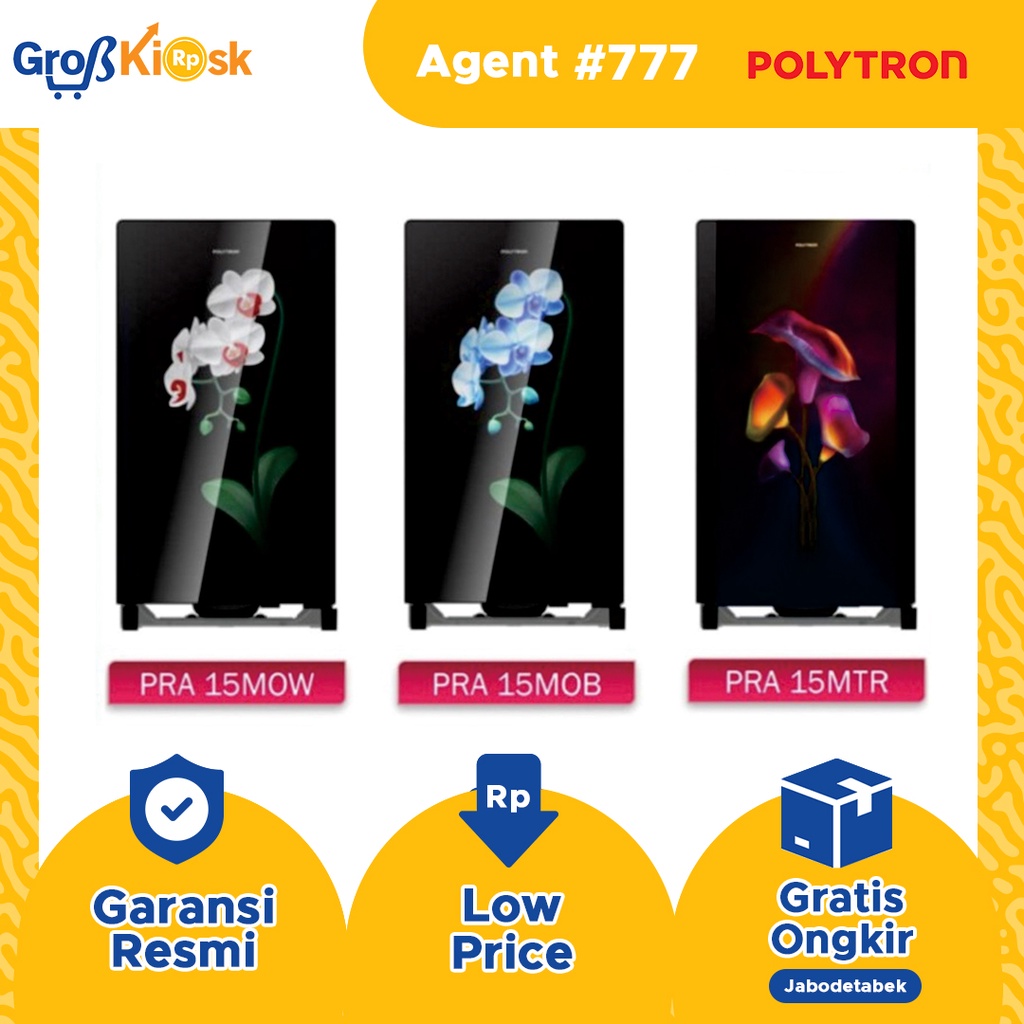 Kulkas 1 Pintu Polytron PRA 15 MOW/15 MOB/15 MTR 150L
