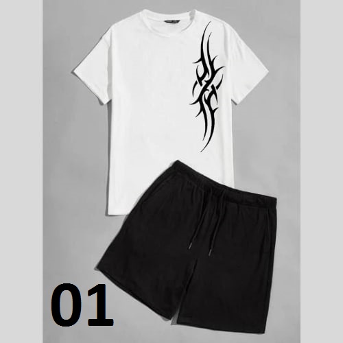 Clothing May - 1 Set Putih Elegant Edisi LebaranOne Set Oneset Satu Pasang Satu Setel Fashion Sepasang Kaos Koas Set Boxer Distro Kekinin T Shirt Tshirt T-Shirt Premium Murah Unisex Sablon Dtf Murah Celana Pria Pendek Tali Kolor Bokser