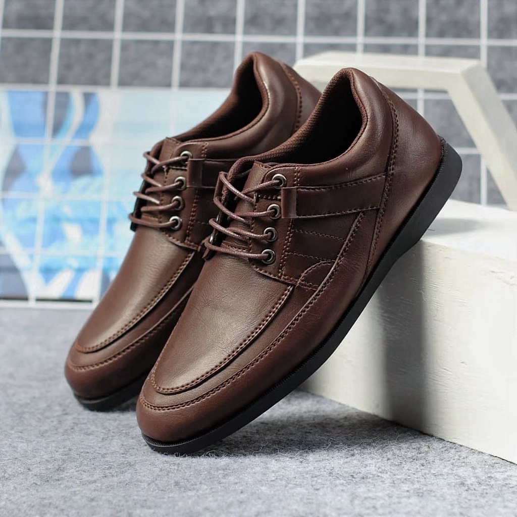 MOLK Sepatu Formal Pria Pantofel Kulit Sintetis Casual Original Hitam Coklat Kantor Kuliah Pesta Kondangan Kasual Fashion Branded