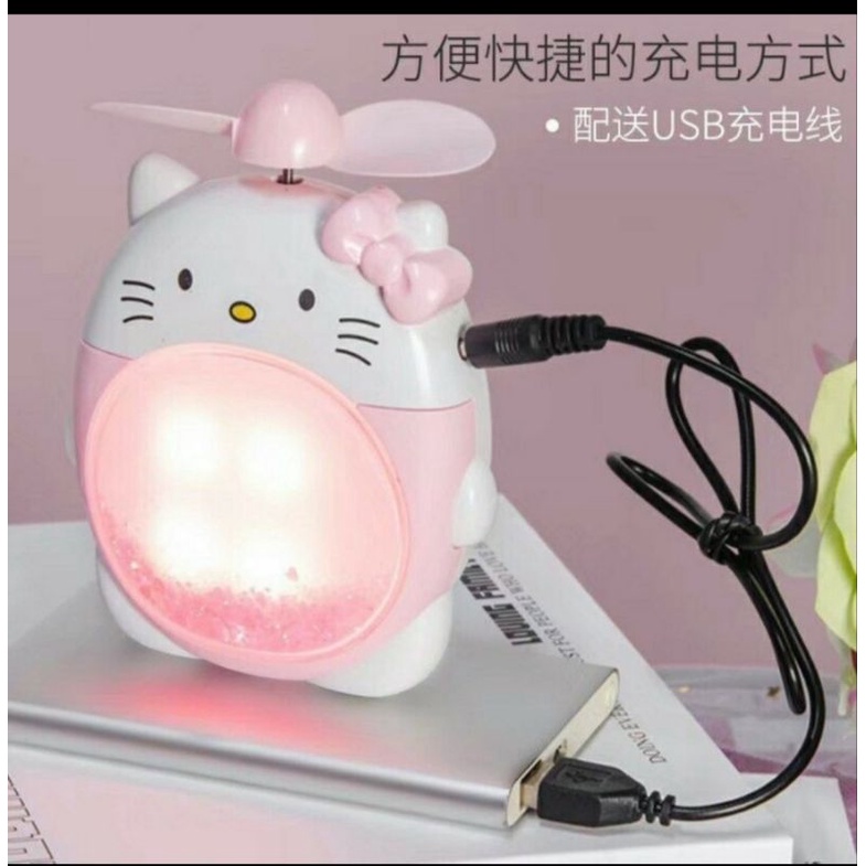 Fan mini led Kipas angin mini portable led glitter air tangan mini fan