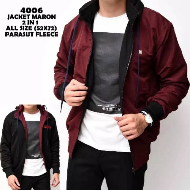 [ BISA COD / BAYAR DI TEMPAT ] JD- Jaket bolak balik 2in1 pria wanita / jaket bb / jaket motor wame