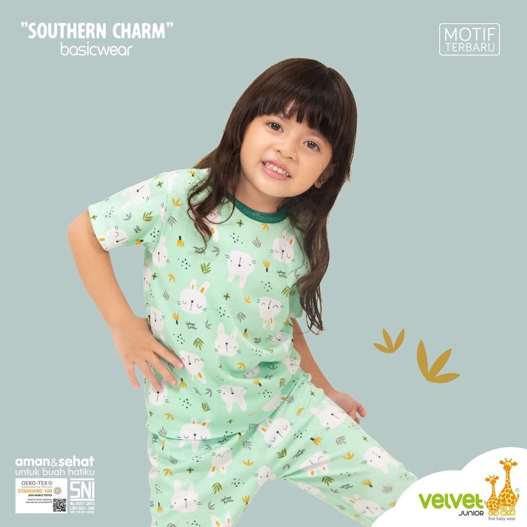 VELVET JUNIOR SETELAN PIYAMA BAYI SOUTHERN CHARM / SETELAN BAYI