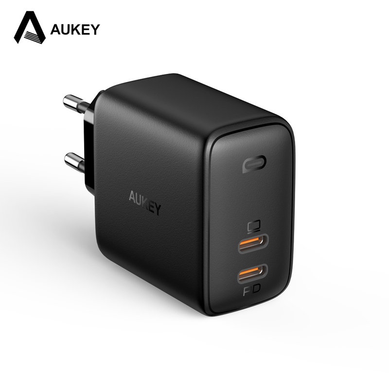 Aukey PA-B4 Omnia Duo Charger Dinding Dual Port PD 65W Quick Charging Untuk Handphone / tablet