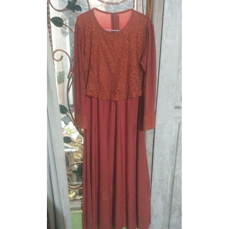 Gamis Cantik Merah Bata Baru