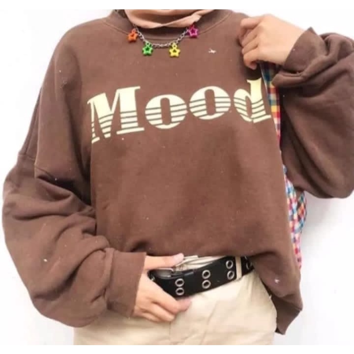 MOOD OVERSIZE SWEATER OBLONG OVERSIZE CREWNECK WANITA