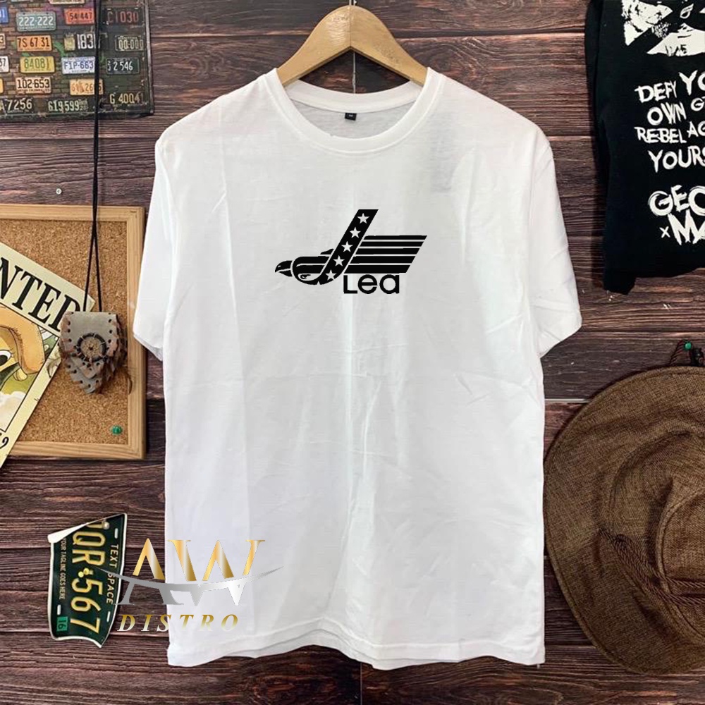 COD Baju Kaos Distro Lea Text Hitam Premium Quality Lengan Pendek Kaos Tulisan Kaos Kata-Kata Kaos Sablon