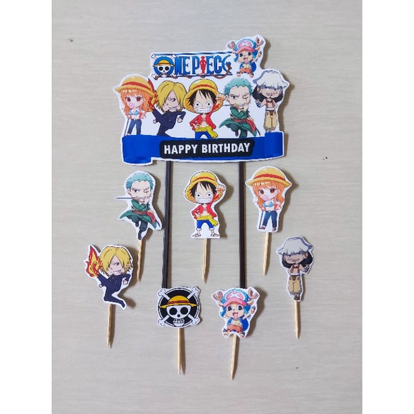 TOPPER ONE PIECE / CAKE TOPPER ONE PIECE / TOPPER HAPPY BIRTHDAY / TOPPER KUE ONE PIECE