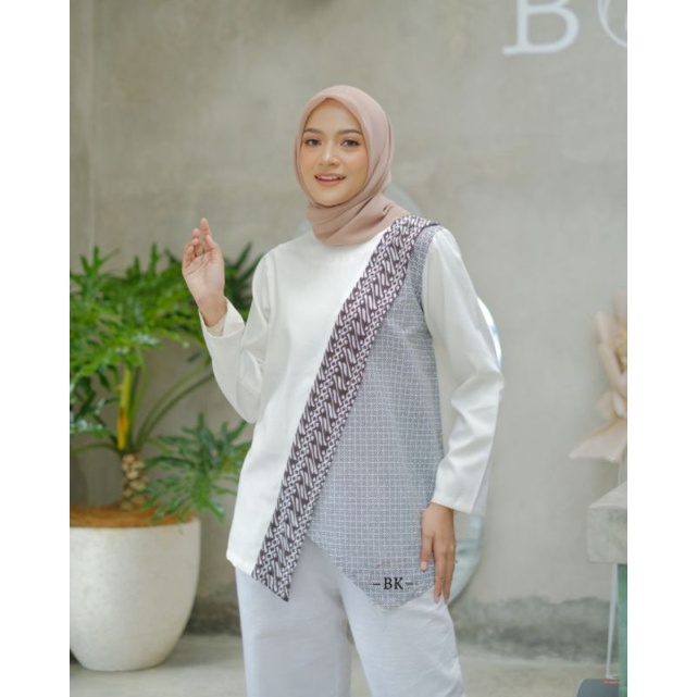 BLOUSE BATIK MODERN ASIMETRIS MIX TOYOBO || ATASAN WANITA || M-L-XL-XXL