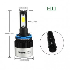 NightEye Lampu Mobil Headlight LED H11 COB 2 PCS - A315-S2-H11 - Black