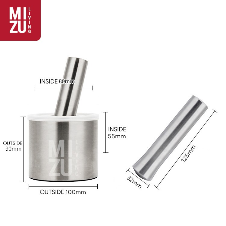 TSUBUSU S Mortar Pestle Ulekan Cobekan Tumbukan Obat Stainless Steel-4