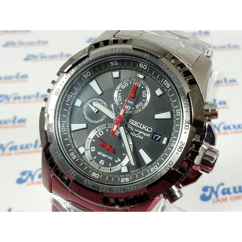 Seiko Quartz SNAD99P1 Chrono Alarm Black Dial - Jam Tangan Pria SNAD99