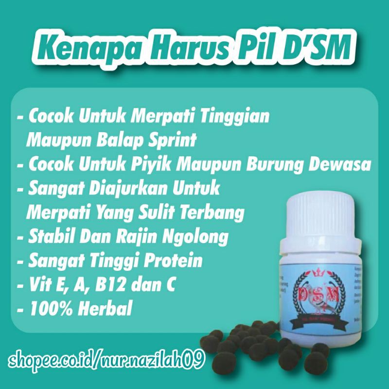 DSM SEHAT MERPATI Jamu Merpati Pil Merpati Dopping Merpati Kolong dan Merpati Balap