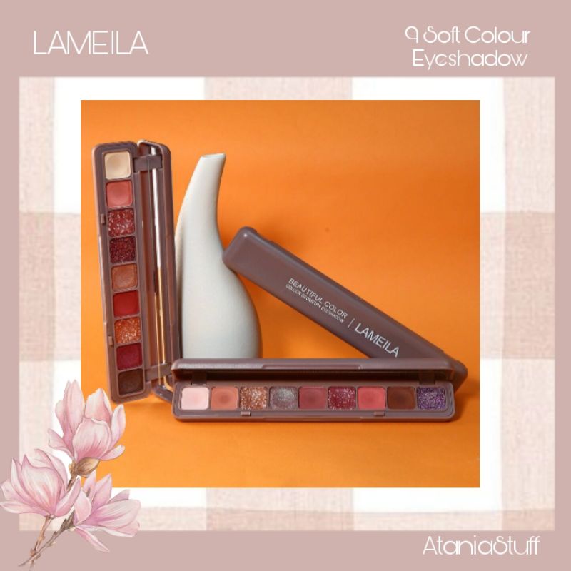Lameila 9 warna Eyeshadow Palette Glitter Shimmer Matte eyeshadow