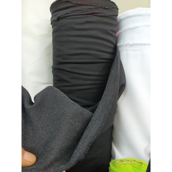 Kain lem trikot batik & dress tebal, atau wafel tricot(hitam&putih) harga per 1 meter