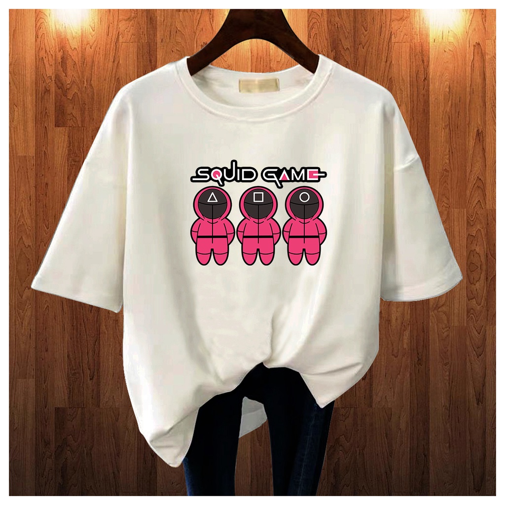 CALVIERO SHOP - BAJU KAOS ATASAN WANITA DEWASA REMAJA PRINT SQUID GAME