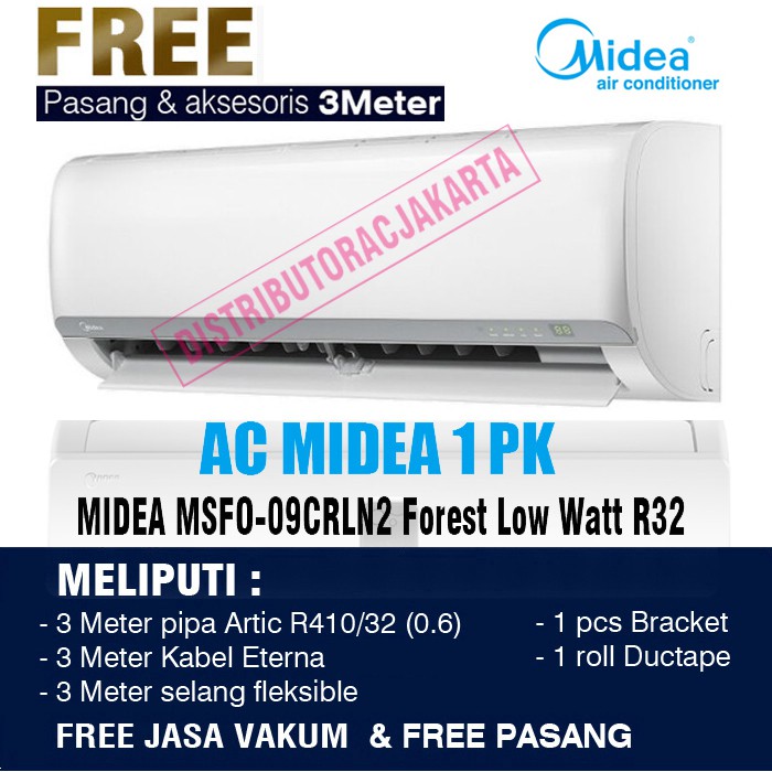 Ac Midea 1 Pk Forest Low Watt Msfo 09crln2 R32 Indonesia