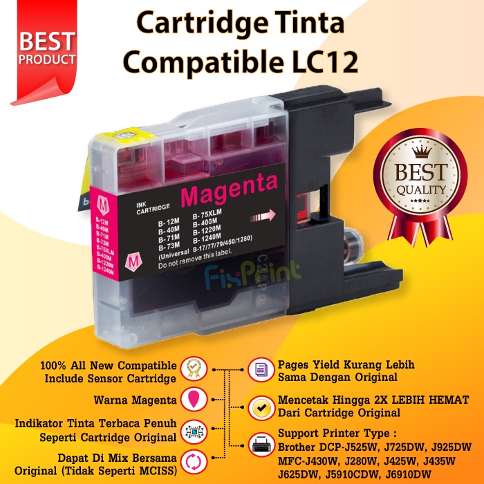 Cartridge Compatible LC12 LC40 LC71 LC73 LC75 LC400 LC1220 LC1240 CMYK