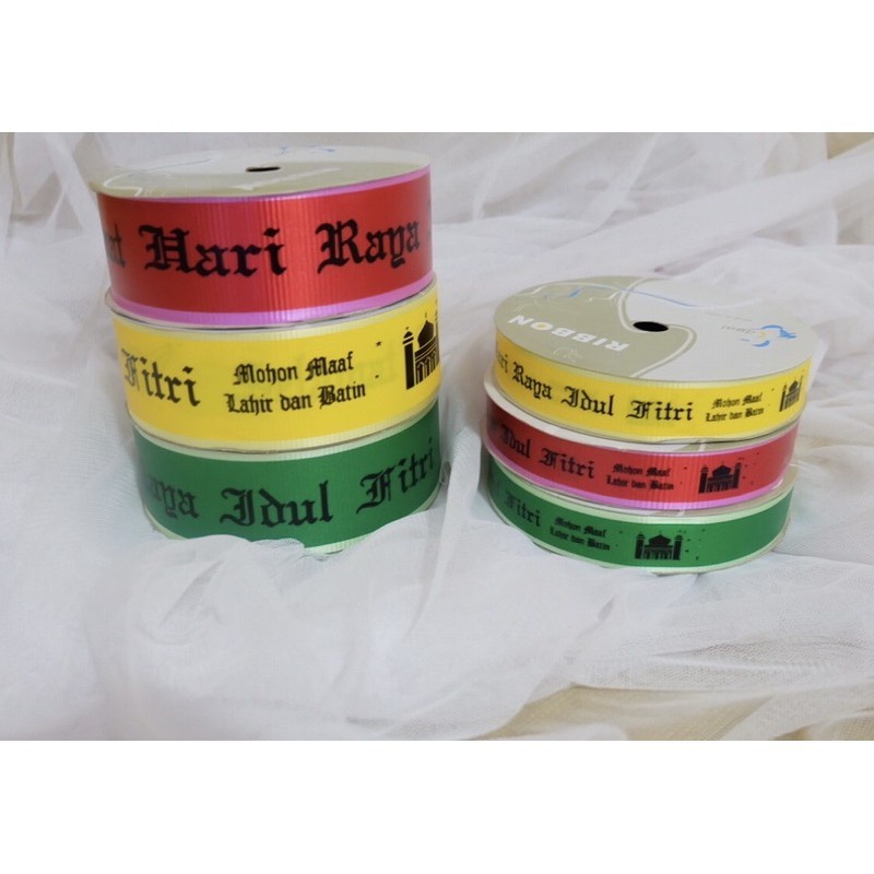 

Pita Gulungan Selamat Idul Fitri Ukuran Jumbo / Pita Hiasan Parcel Idul Fitri / Pita Kado Idul Fitri