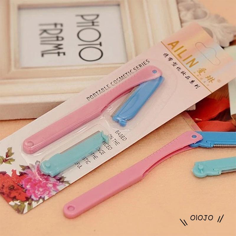 【COD】Set Pisau Cukur Alis Model Lipat Dapat Diganti Untuk Salon Kecantikan Wanita