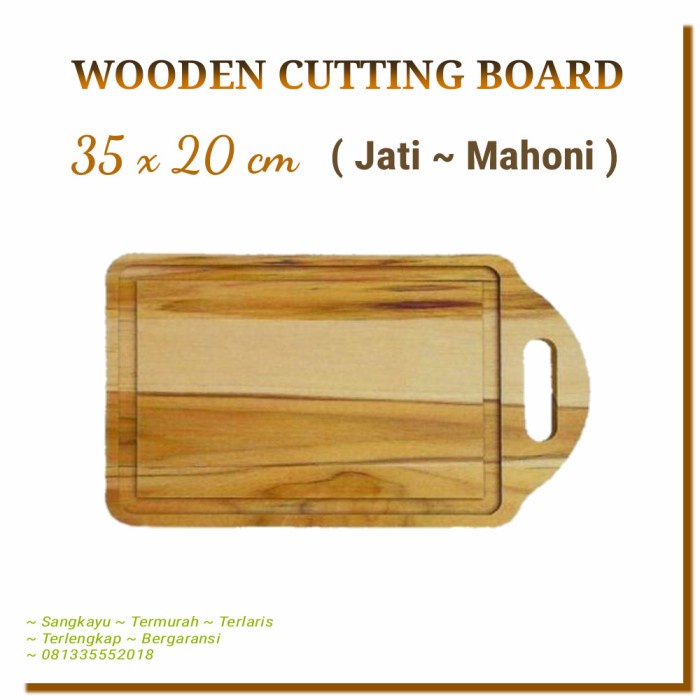 Nampan talenan kayu jati mahoni wooden cutting board line edge 033 - Kayu mahoni