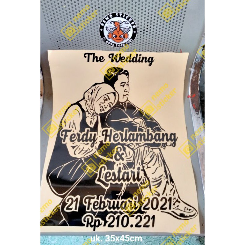 stiker siluet wajah custom